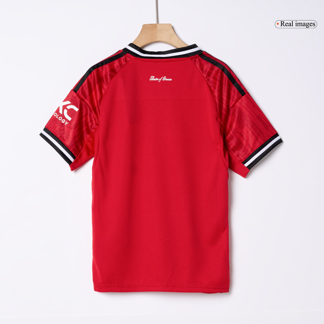 Kids Manchester United Home Jersey Full Kit 2025/26