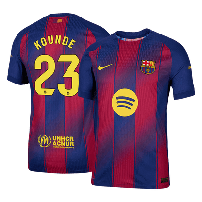 KOUNDE #23 Barcelona Home Match Jersey Player Version 2025/26