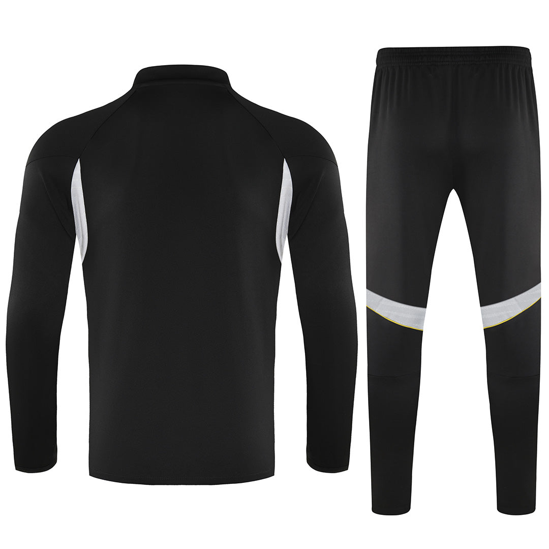Kids Real Madrid 1/4 Zipper Sweat Kit(Top+Pants) Black 2025/26