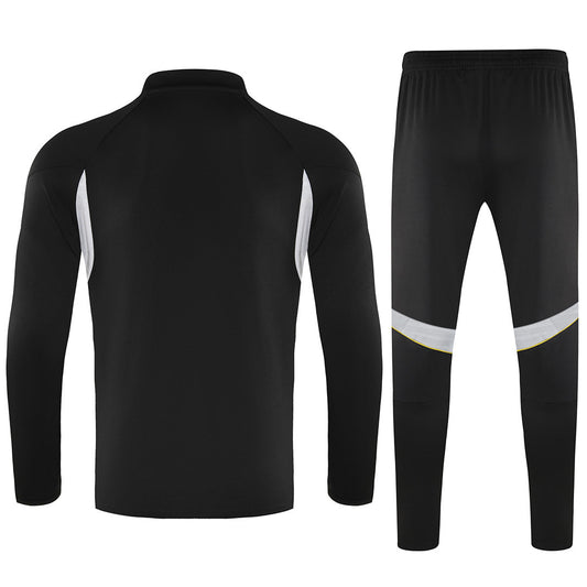 Kids Real Madrid 1/4 Zipper Sweat Kit(Top+Pants) Black 2025/26