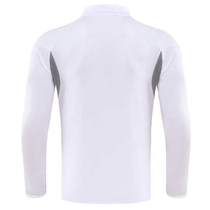 Kids Real Madrid 1/4 Zipper Sweat Kit(Top+Pants) White 2025/26