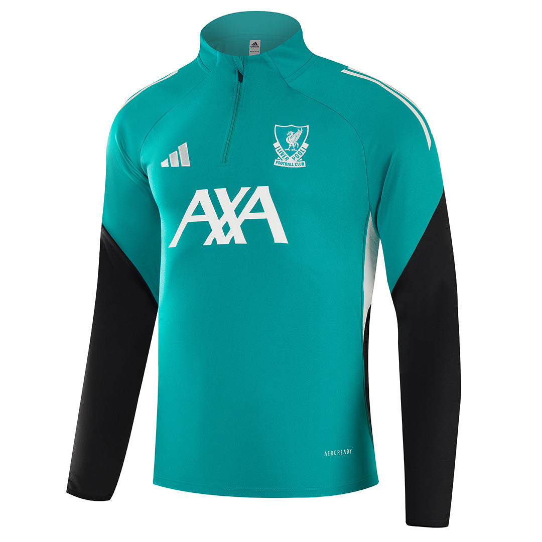 Kids Liverpool 1/4 Zipper Sweat Kit(Top+Pants) Green 2025/26