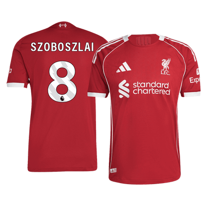SZOBOSZLAI #8 Liverpool Home Match Jersey Player Version 2025/26