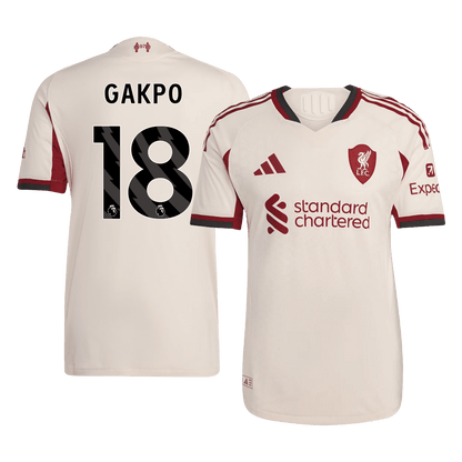 GAKPO #18 Liverpool Away Match Jersey Player Version 2025/26
