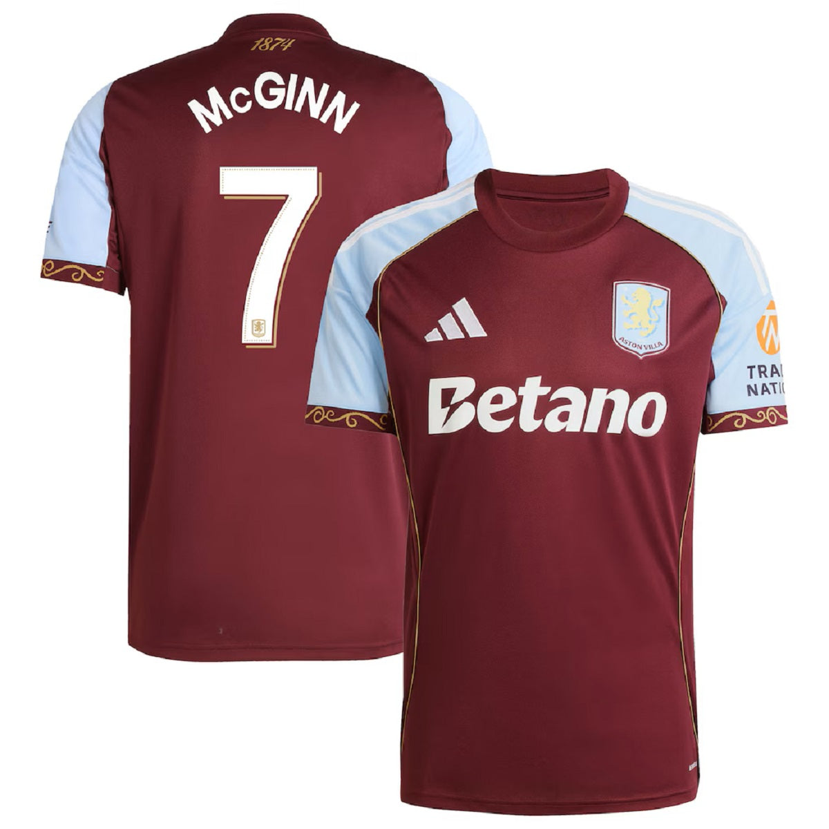 McGINN #7 Aston Villa Home Jersey 2025/26 - Cup Font