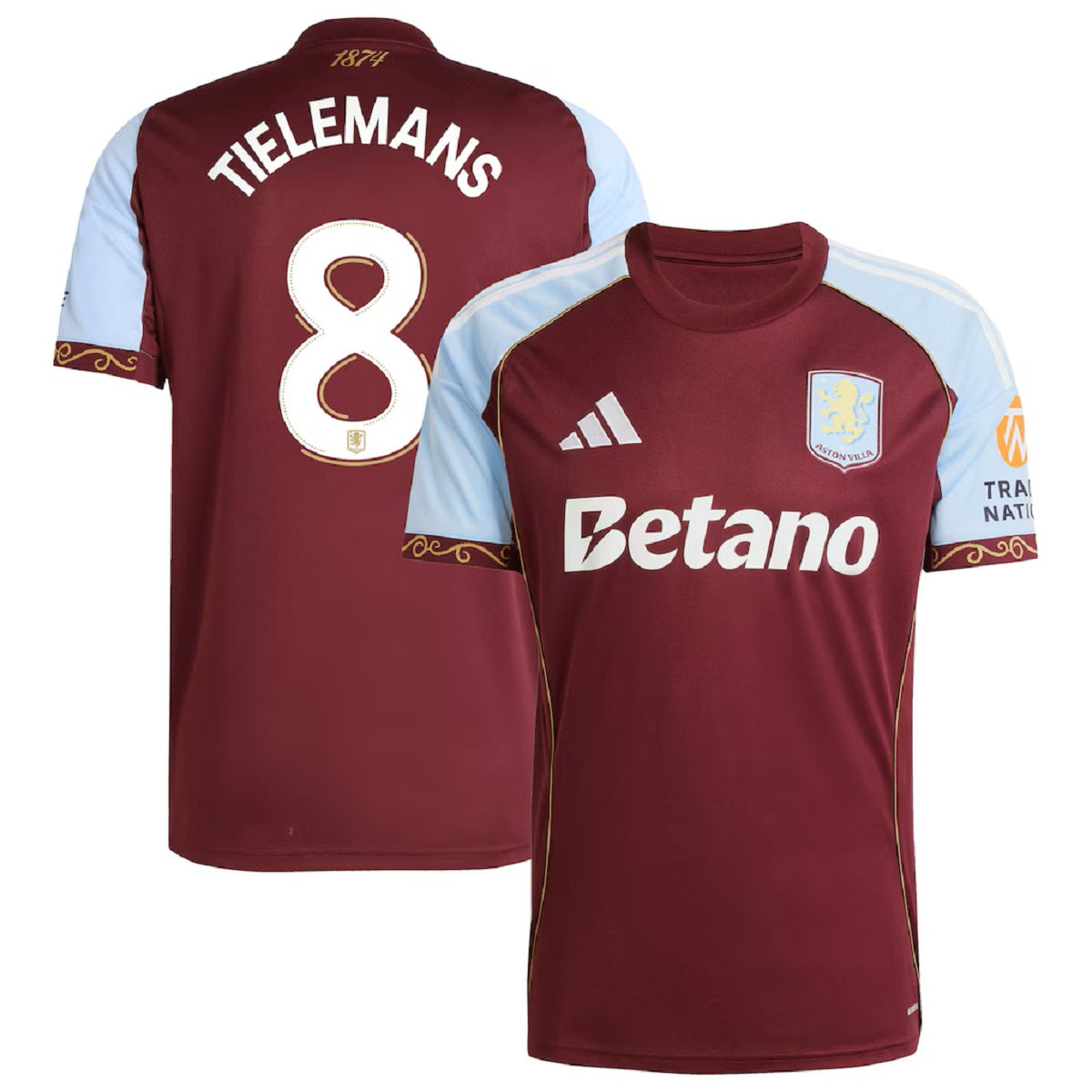 TIELEMANS #8 Aston Villa Home Jersey 2025/26 - Cup Font
