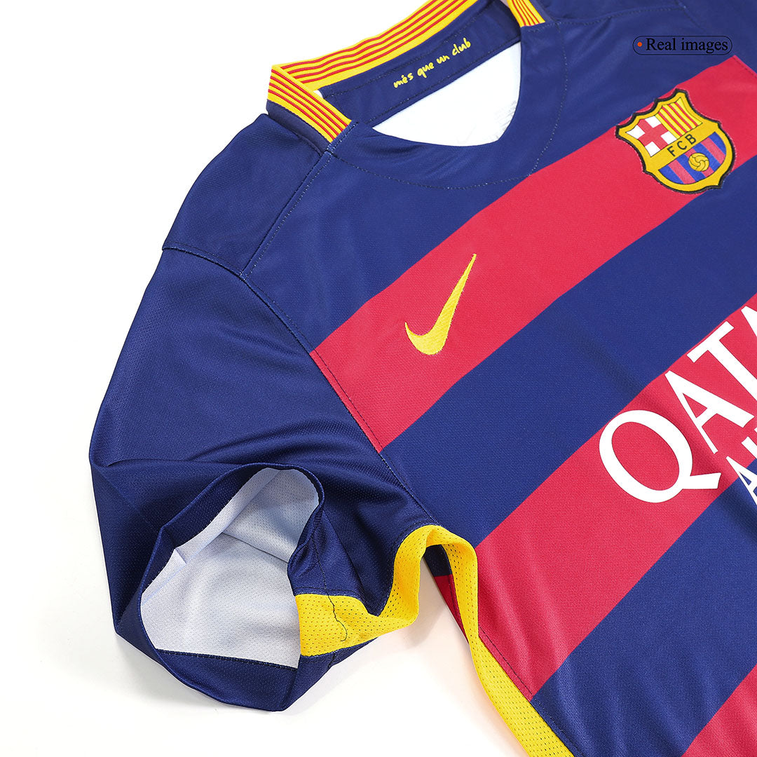 Neymar Jr #11 Retro Barcelona Home Jersey 2015/16