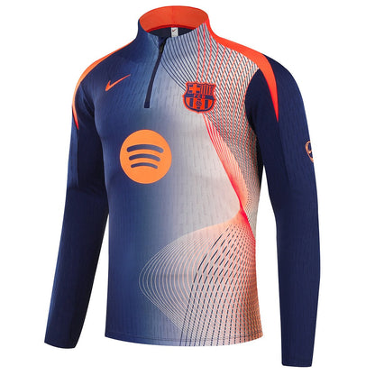 Kids Barcelona 1/4 Zipper Sweat Kit(Top+Pants) Navy&Orange 2025/26