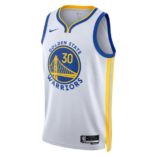 Unisex Golden State Warriors Stephen Curry #30 White Swingman Jersey - Association Edition