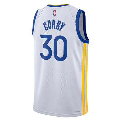 Unisex Golden State Warriors Stephen Curry #30 White Swingman Jersey - Association Edition