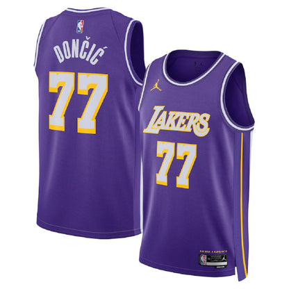 Unisex Los Angeles Lakers Luka Dončić #77 Purple Swingman Jersey - Statement Edition