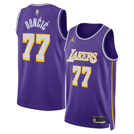 Unisex Los Angeles Lakers Luka Dončić #77 Purple Swingman Jersey - Statement Edition