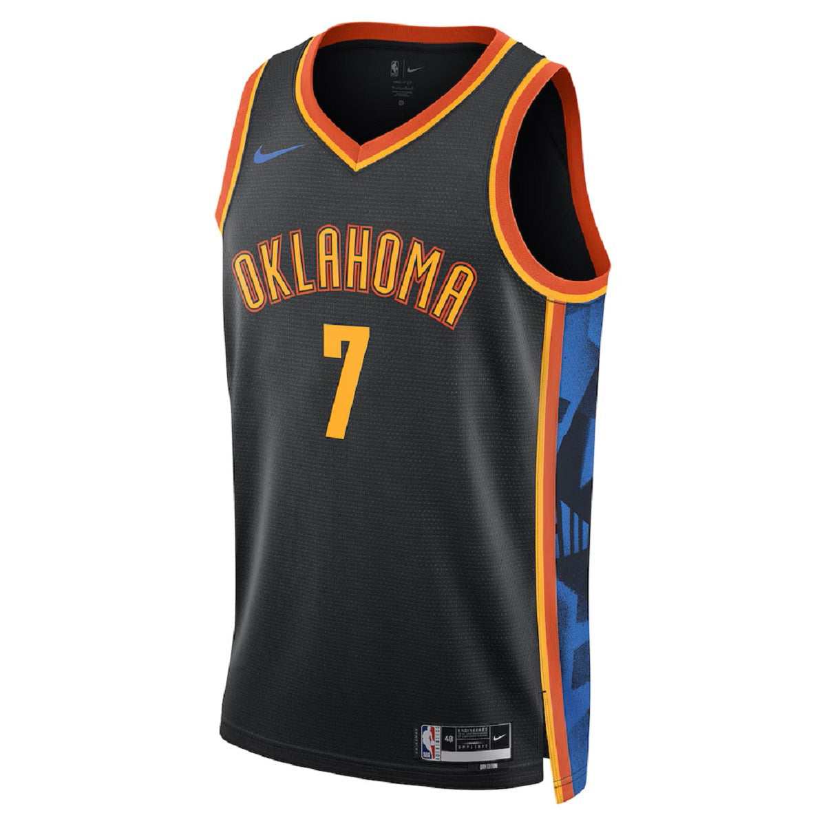 Unisex Oklahoma City Thunder Chet Holmgren #7 Black Swingman Jersey - City Edition