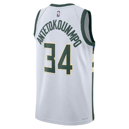 Unisex  Milwaukee Bucks Giannis Antetokounmpo #34 White Swingman Jersey - Association Edition