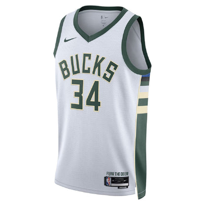 Unisex  Milwaukee Bucks Giannis Antetokounmpo #34 White Swingman Jersey - Association Edition