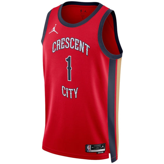 Unisex New Orleans Pelicans Zion Williamson #1 Red Swingman Jersey - Statement Edition