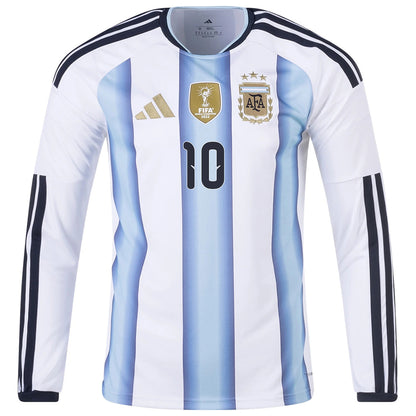 Messi #10 Argentina Home Long Sleeve Jersey World Cup 2026