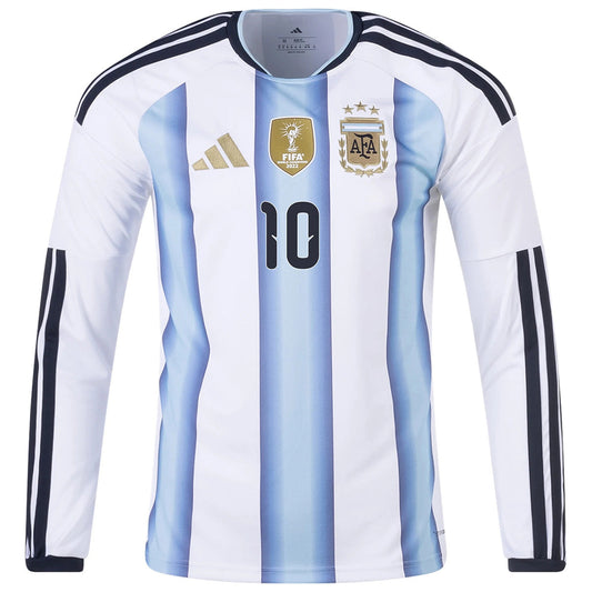 Messi #10 Argentina Home Long Sleeve Jersey World Cup 2026