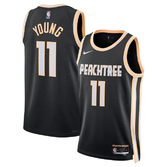 Unisex Atlanta Hawks Trae Young #11 Black Swingman Jersey 2025/26 - City Edition