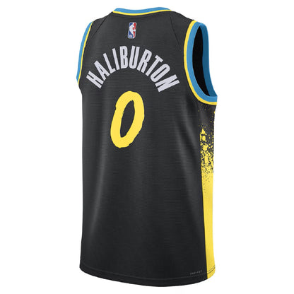 Unisex Indiana Pacers Tyrese Haliburton #0 Black Swingman Jersey - City Edition