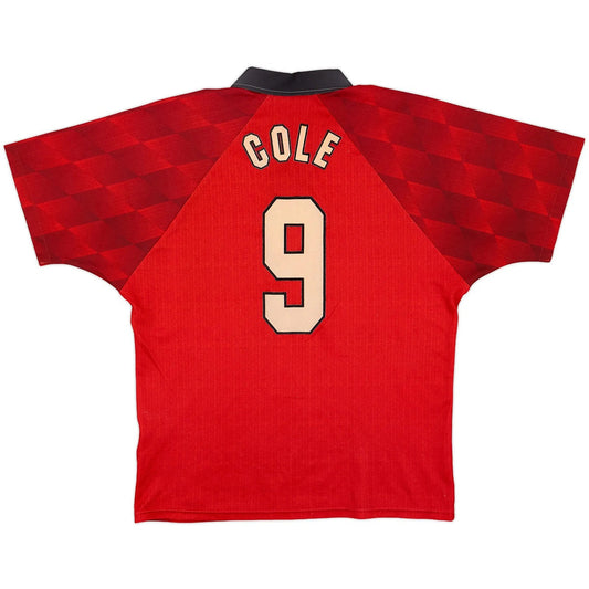 Cole #9 Retro Manchester United Home Jersey 1996/98