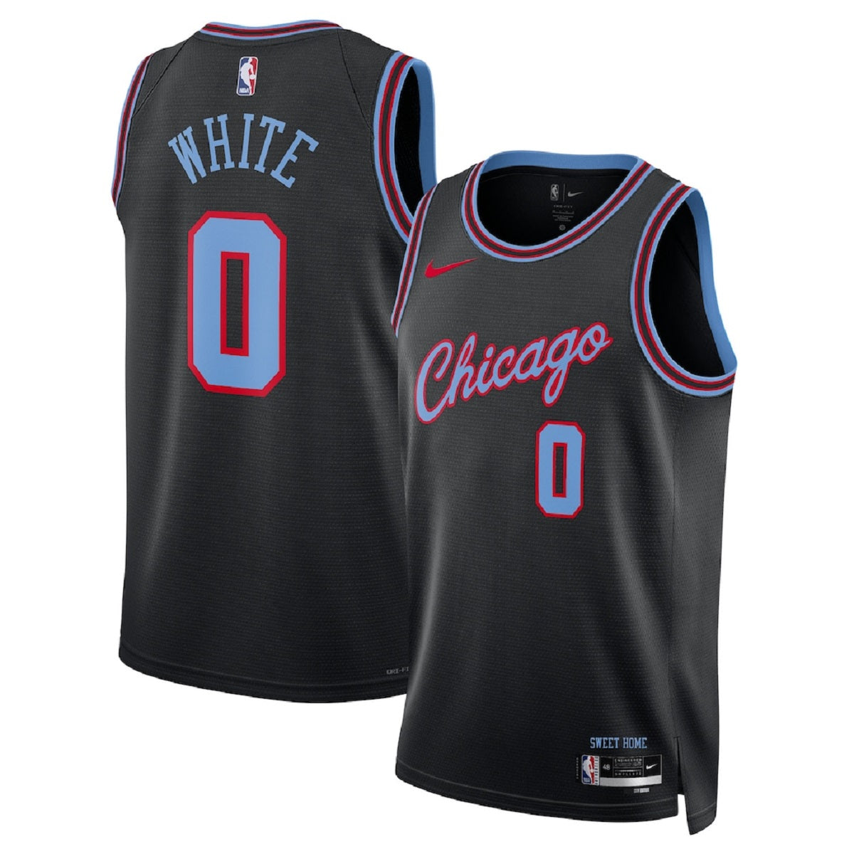 Unisex Chicago Bulls Coby White #0 Black 2025/26 Swingman Jersey - City Edition