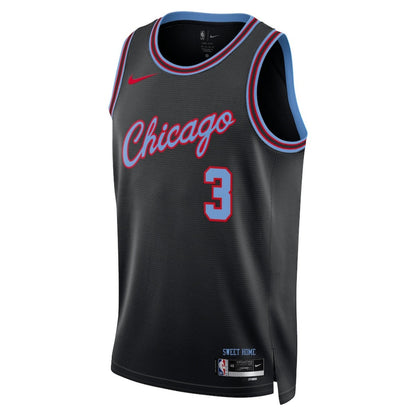 Unisex Chicago Bulls Josh Giddey #3 Black 2025/26 Swingman Jersey - City Edition