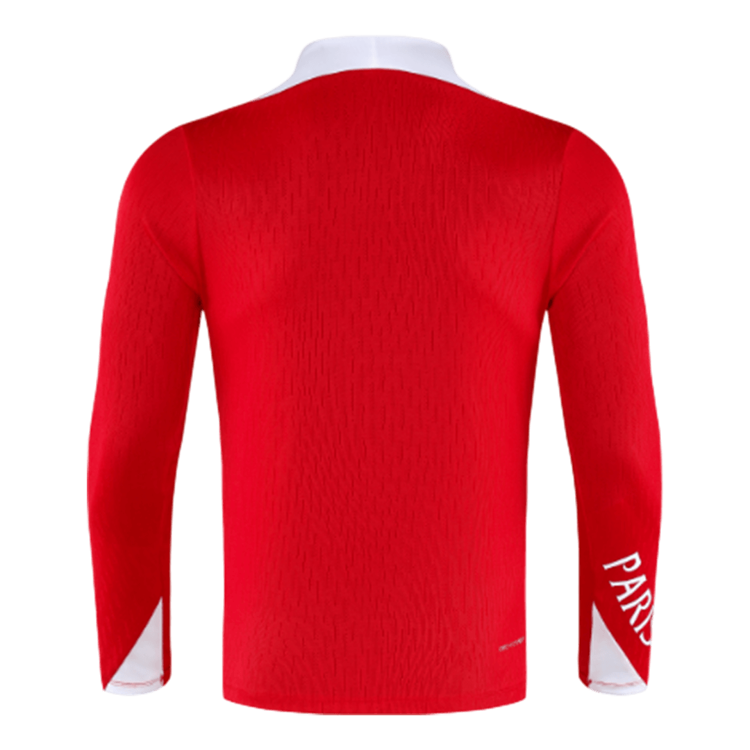 Kids PSG Zipper Sweatshirt Kit(Top+Pants) Red 2025/26