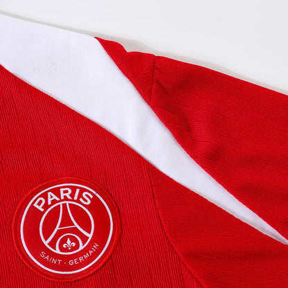 Kids PSG Zipper Sweatshirt Kit(Top+Pants) Red 2025/26