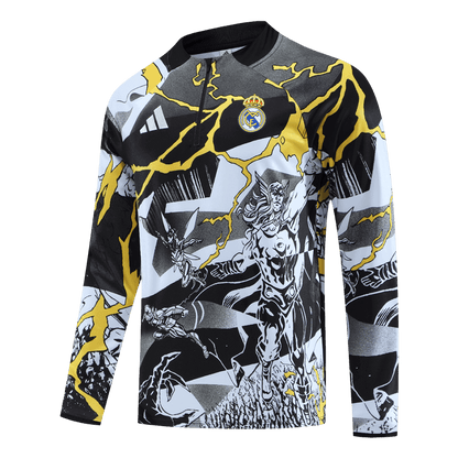 Real Madrid x Marvel Zipper Sweatshirt Kit(Top+Pants) Black 2025/26
