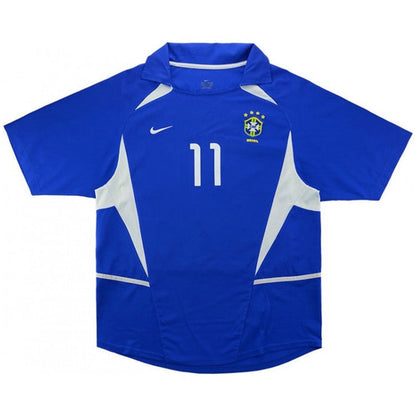 Ronaldinho #11 Retro Brazil Away Jersey World Cup 2002