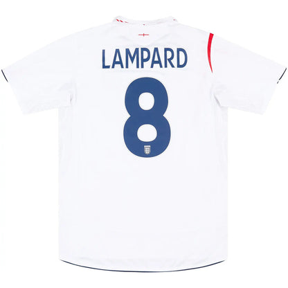Lampard #8 Retro England Home Jersey World Cup 2006