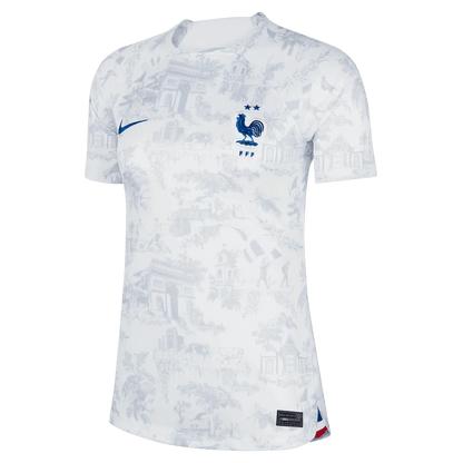 2022-23 France Women's Away Soccer Jersey - White Royal
