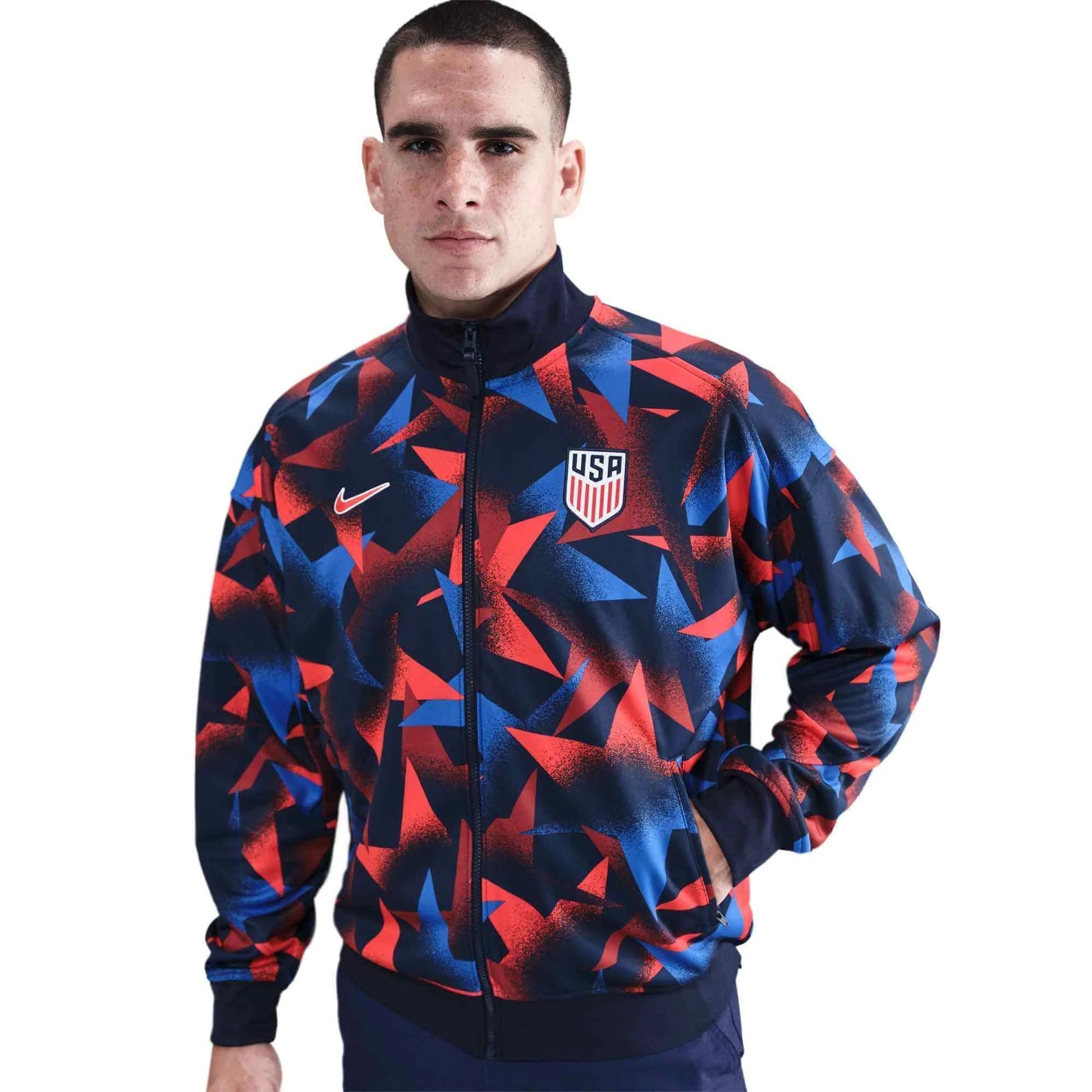 2025 USA Men's Academy Pro Anthem Jacket Obsidian/Challenge Red