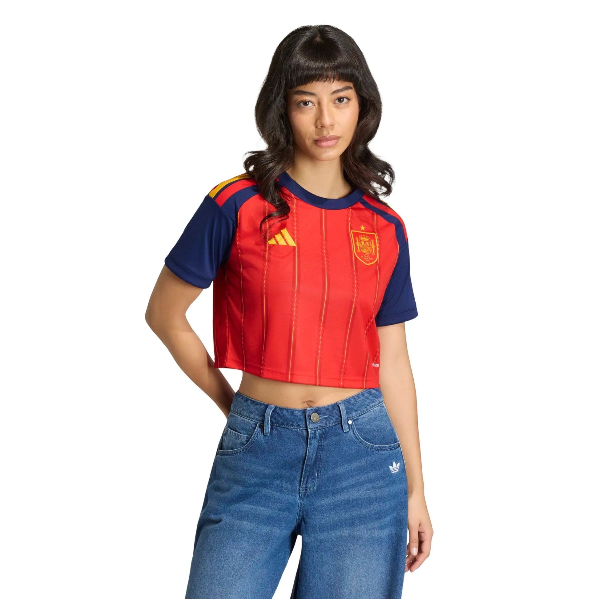 2026 Spain Women's Stadium Home Cropped Soccer Jersey