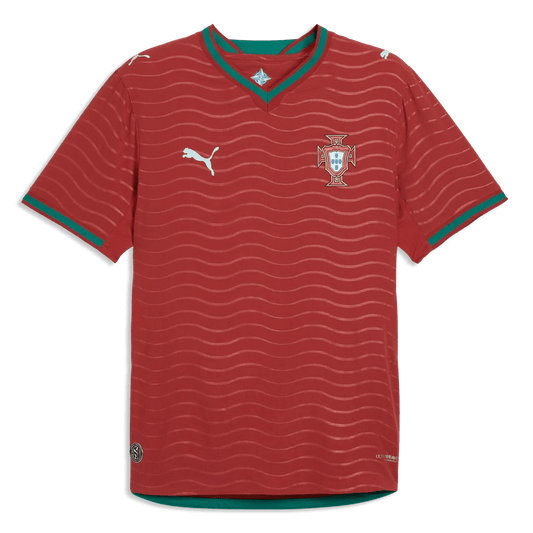 2026 Portugal Men's Authentic Home Soccer Jersey Club Red-Green Lagoon