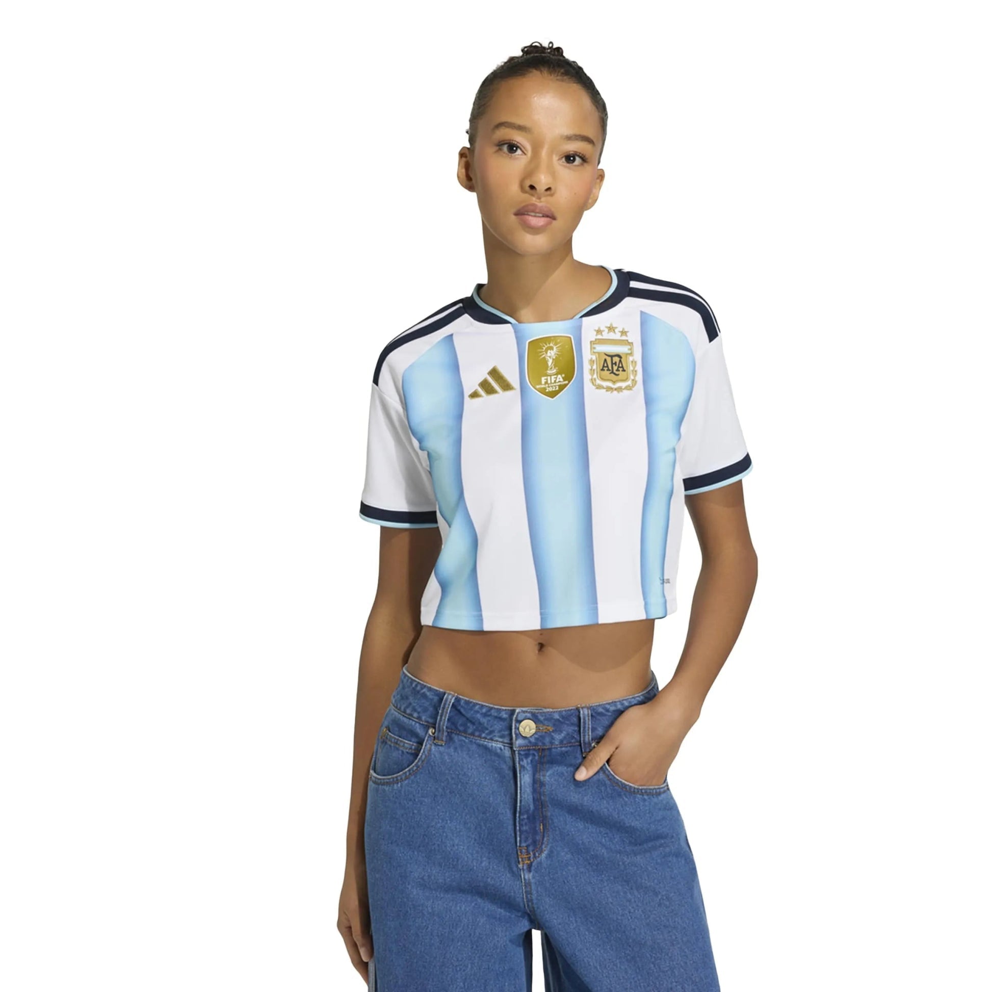2026 Argentina Women's Stadium Home Cropped Soccer Jersey