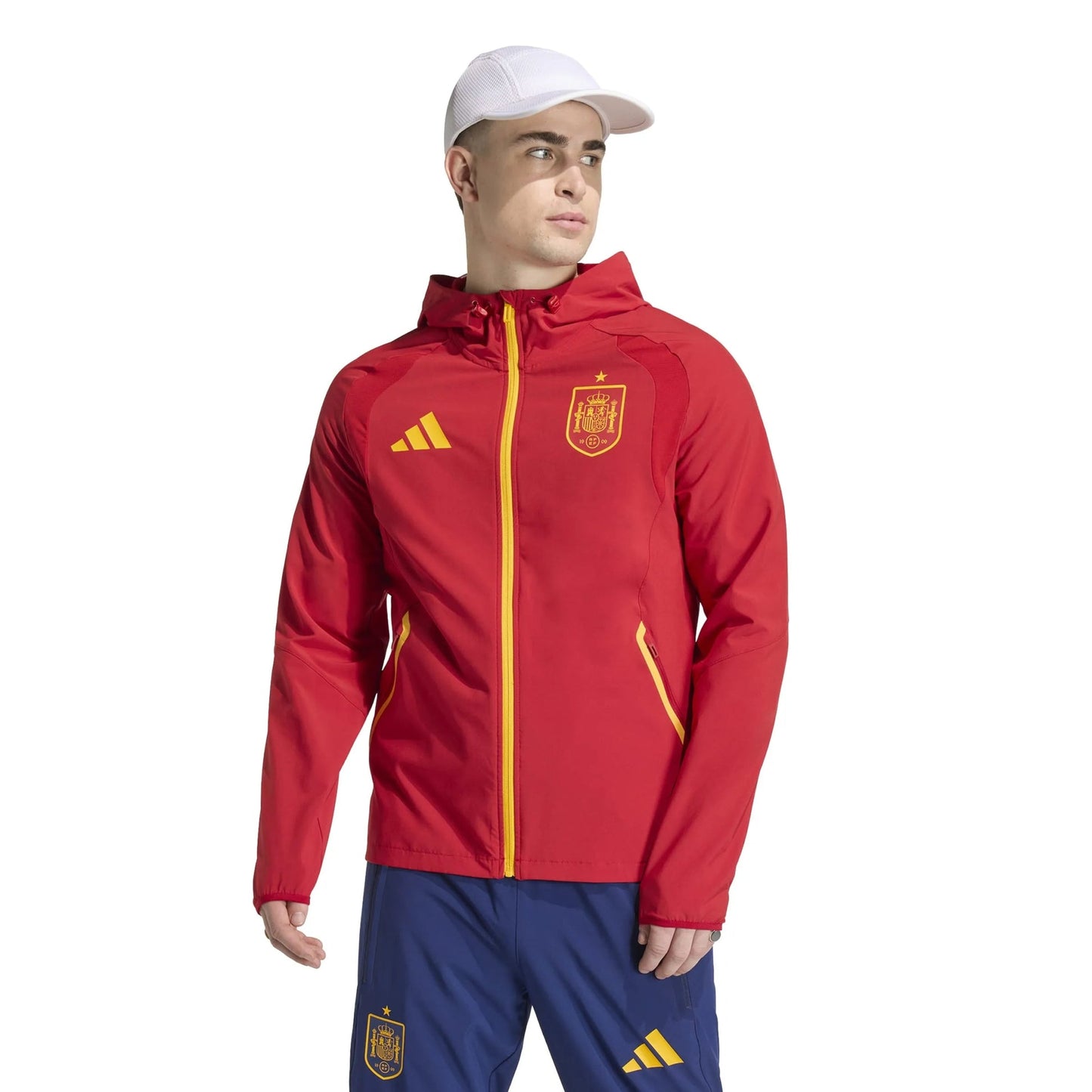 2026 Spain Men's Tiro Travel Full Zip Windbreaker Team Power Red 2