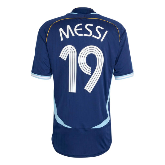 2006 Argentina Men's Retro Stadium Away Messi #19 Soccer Jersey