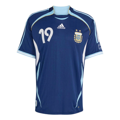 2006 Argentina Men's Retro Stadium Away Messi #19 Soccer Jersey