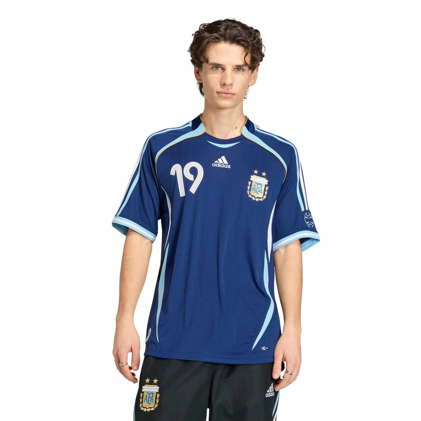 2006 Argentina Men's Retro Stadium Away Messi #19 Soccer Jersey