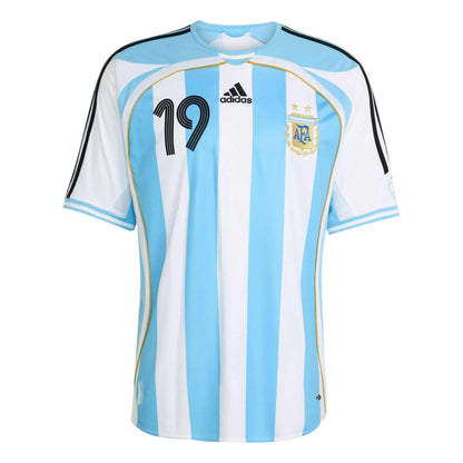 2006 Argentina Men's Retro Stadium Home Messi #19 Soccer Jersey