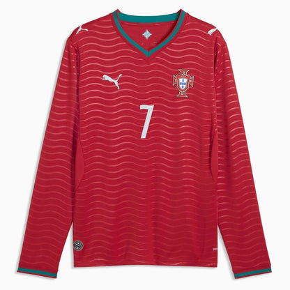 2026 Portugal Men's Stadium Home Ronaldo #7 Long-Sleeve Soccer Je