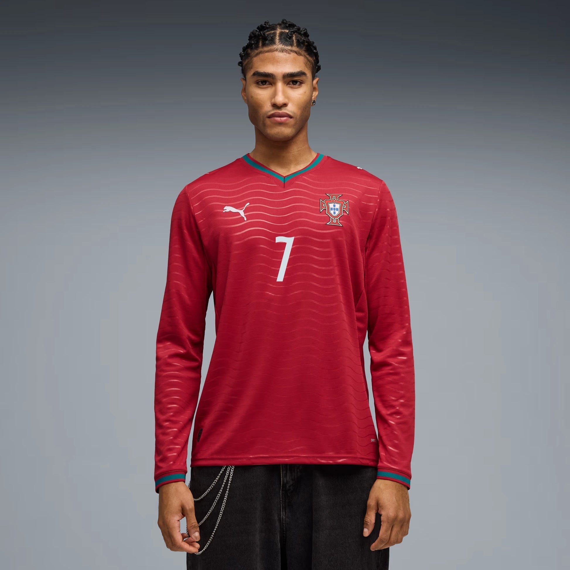 2026 Portugal Men's Stadium Home Ronaldo #7 Long-Sleeve Soccer Je