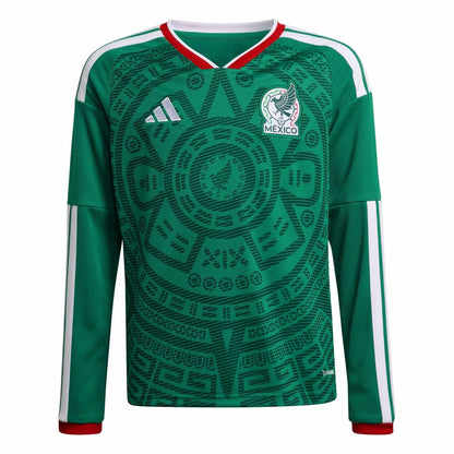 2026 Mexico Youth Stadium Home Long-Sleeve Soccer Jersey Bold Green
