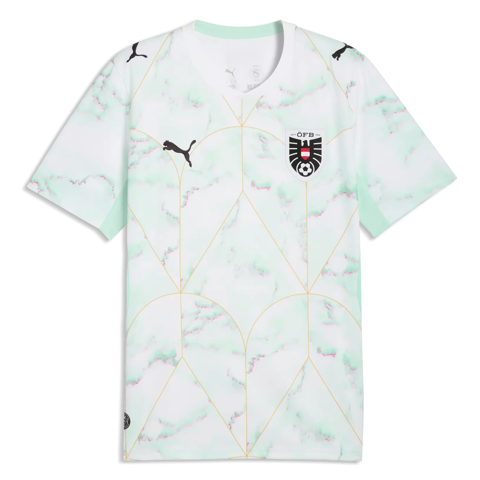 2026 Austria Men's Stadium Away Soccer Jersey Puma White-Mint Melt