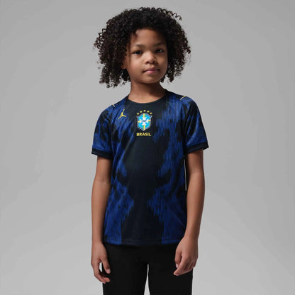 2026-27 Brazil Little Kids' Stadium Away Soccer Jersey Old Royal/Black/P109C