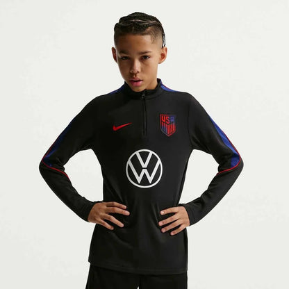 2026-27 USMNT Youth Strike Drill Top Black/Deep Royal Blue/Challenge Red
