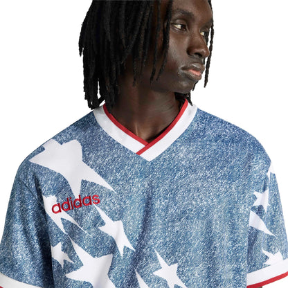 USA Men's Denim Graphic Jersey White / Dark Blue