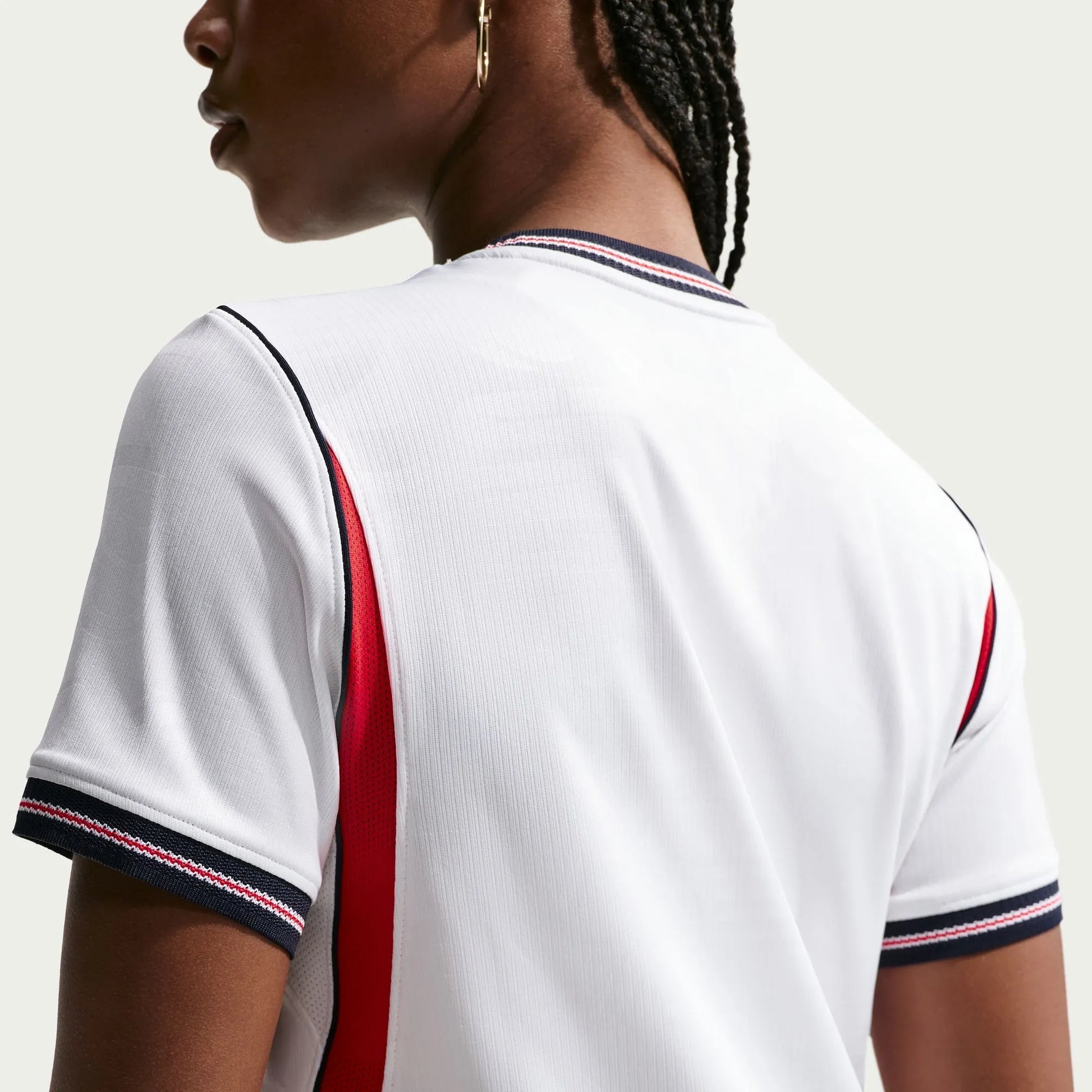 2026-27 England Women's Stadium Home Soccer Jersey White/Speed Red/Obsidian/Obsidian